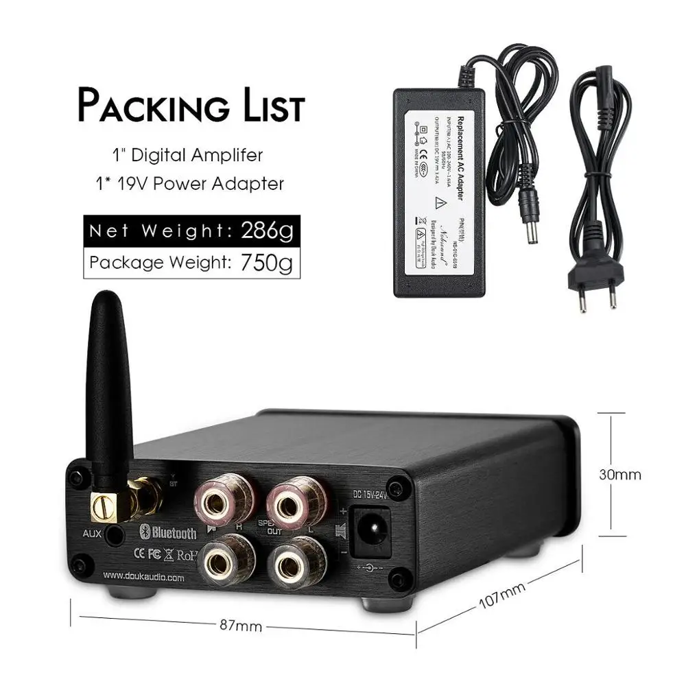 Amplificadores de Potência de Alta Amplificador de Som com Graves Nobsound Mini Bluetooth 5.0 Fidelidade Estéreo Casa Áudio Digital Agudos 2020 Tpa3116 - Image 4