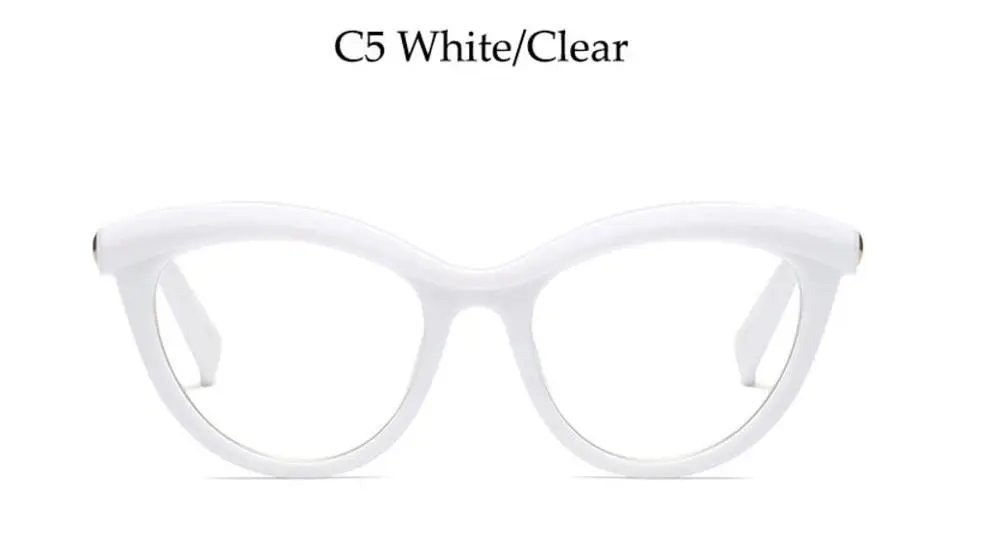 Модные очки для близорукости, оправа для очков, прозрачные очки для девушек, женские оптические очки, оправа, дизайнерские брендовые роскошные очки - Цвет оправы: c5 white clear