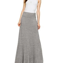 Женские летние юбки с высокой талией эластичные женские плиссированные винтажные трапециевидные длинные облегающие однотонные цыганские юбки