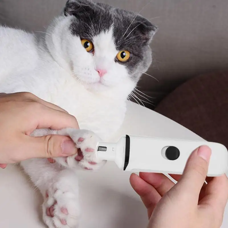 

USB Charging Rechargeable Dog Cat Nail Grinders Pet Nail Clean Clippers Quiet Electric Dog Cat Paws Nail Grooming Trimmer Tools