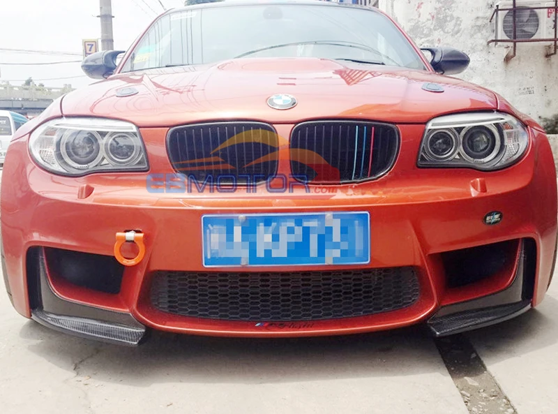AP Style Real Carbon Fiber Front Splitter Spoiler 1pair for BMW E82 1-Series 1M Bumper 2011-2013