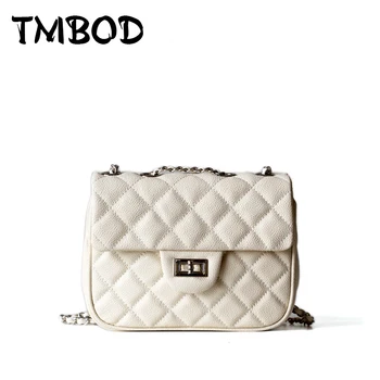 

New 2019 Classic Women Diamond Lattice Small Flap Design Chic Cowhide Split Leather Handbags Messenger Bags For Female an1290