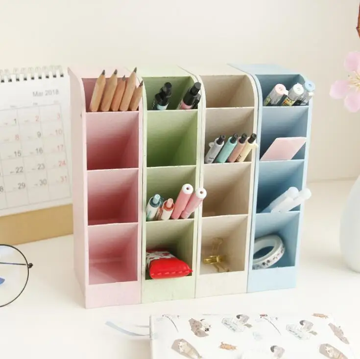 

TECHOME New Creative Oblique Pen Holder Minimalism Design Multi-function Desktop Storage Box Student Office Stationery Holder