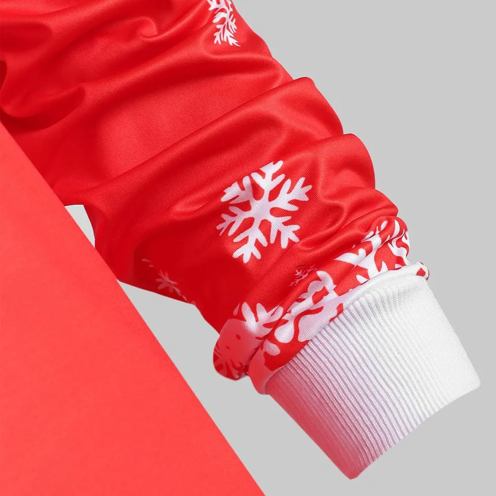  vetement femme 2018 fashion Christmas clothes Women Snowflake Printing long sleeves red hoodie Swea