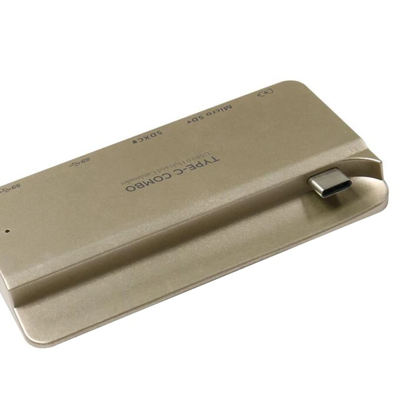 Тип-C концентратор USB 2-портовый Usb3.0+ Sd/устройство для считывания с tf-карт+ QI Беспроводная зарядка Поддержка Macbook12 64/5000