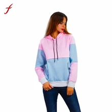 2017 Casual Hoodie Sweatshirt Long Sleeve Women Jumper Pullover Tracksuit Fashion Patchwork high quality Hoody Sudaderas Mujer
