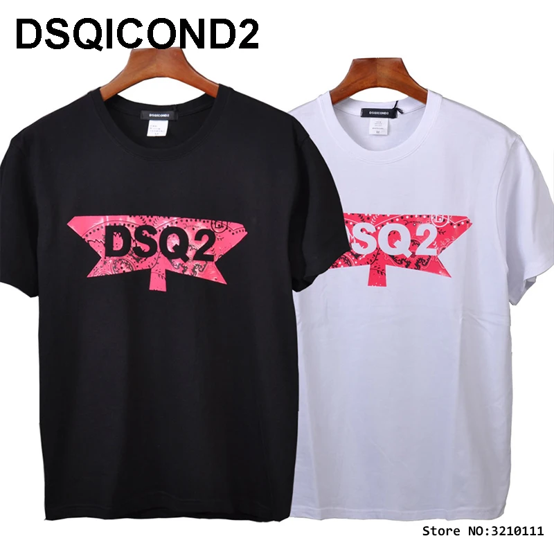 

DSQICOND2 DSQ Brand New Casual T-shirts DSQ Printed Tops male Female Summer Casual Cotton Short Sleeve Tees Loose Couple Tops
