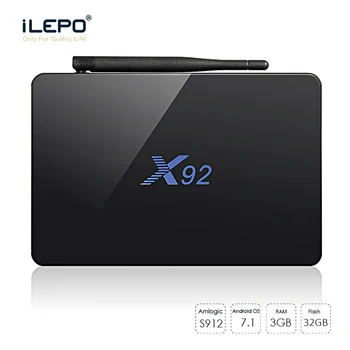 

iLEPO Android 7.1 Smart TV Box Amlogic S912 Octa Core 3GB 32GB 64bit 4K H.265 60fps 2.4/5GHz WiFi 1000M LAN 4.0 Bluetooth