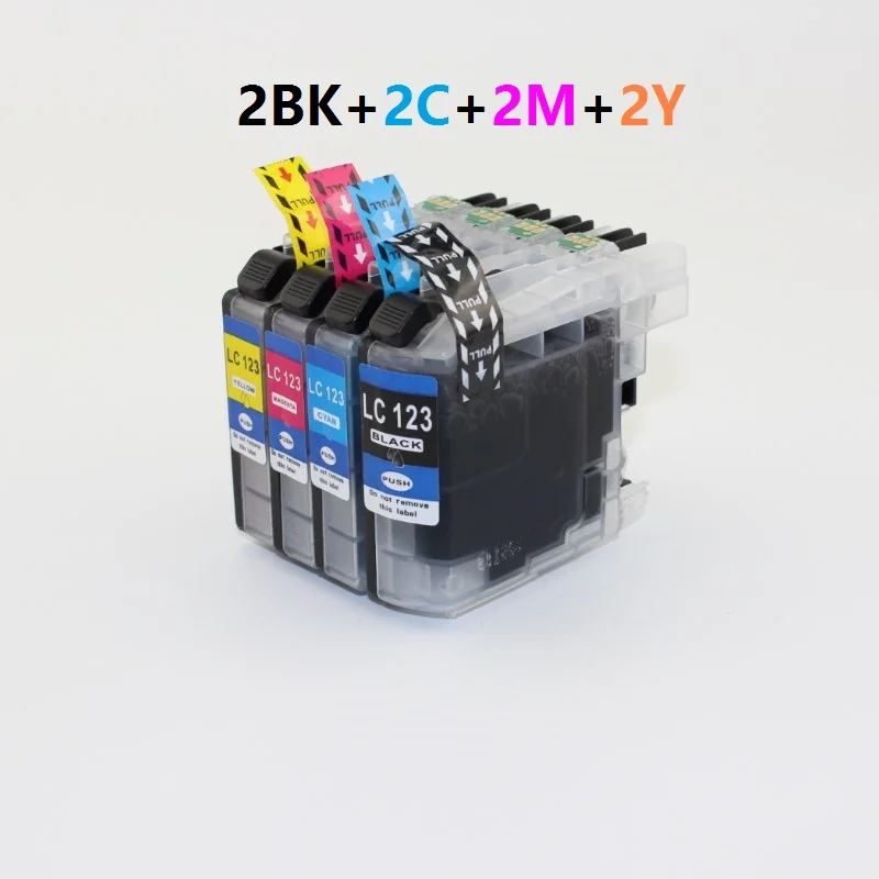 

XIMO 2 SETS OF 4 LC123 Compatible Ink Cartridge For MFC J4610DW J470DW J4920D etc.