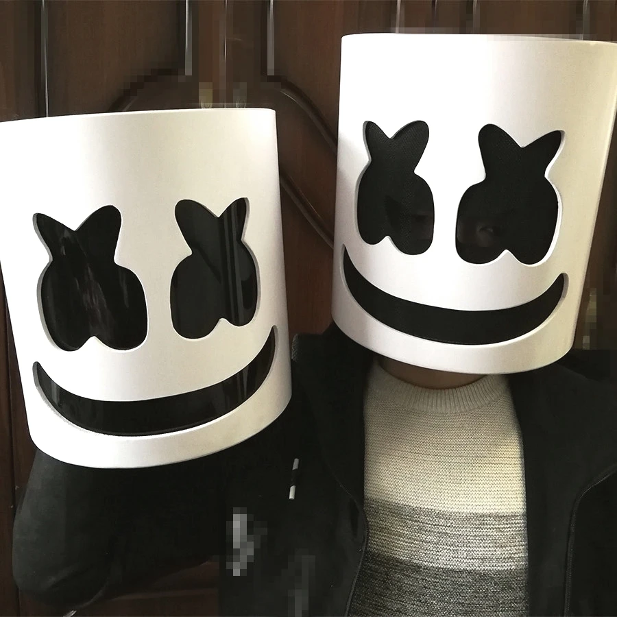 

2019 Mask Marshmallow Helmet Marshmallow DJ Mask Face Hat Music Fans Concert Props Helm PVC EVA Halloween Christmas Cosplay Toy