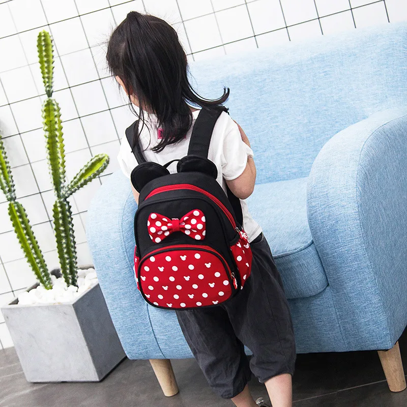 Рюкзак для девочек с изображением Микки и Минни, школьная сумка на плечо, Детский рюкзак для путешествий, мини-рюкзаки для девочек и мальчиков, Mochila Feminina - Цвет: Minnie
