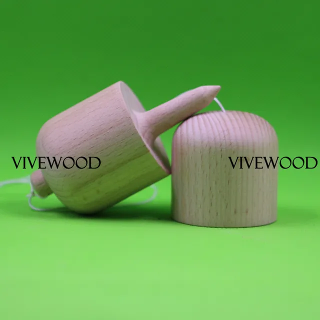 Unpainted Kendama Pill $2.70 USD wholesale Juggling Kendama Pill Plain Beech Wood Kendama Pill, Juggling Toys 1