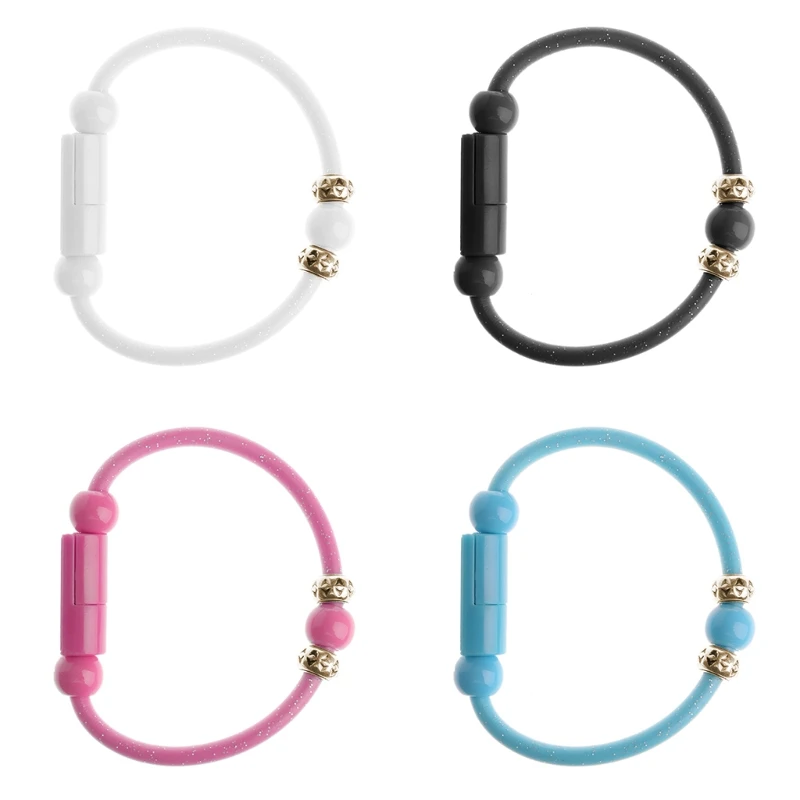 

OOTDTY New Short Roud Bead Bracelet USB Type C Data Sync Charging Cable For Android Phone