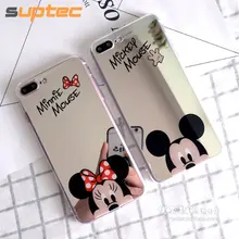 SUPTEC Cute Cartoon Mickey Mouse Mirror Phone Case for iPhone 8 7 6s 6 Plus 5s Soft Silicone Capinhas Cover for iPhone 7 6 Coque