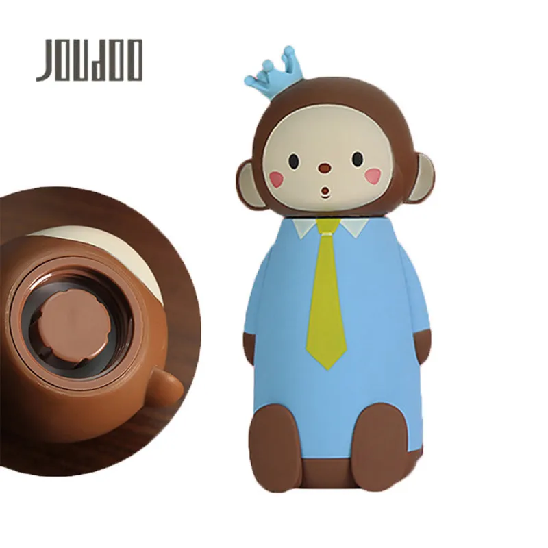 

JOUDOO 260ml Cute Kawaii Monkey Shape Water Bottles BPA Free Bottles with Straw for Children School 35