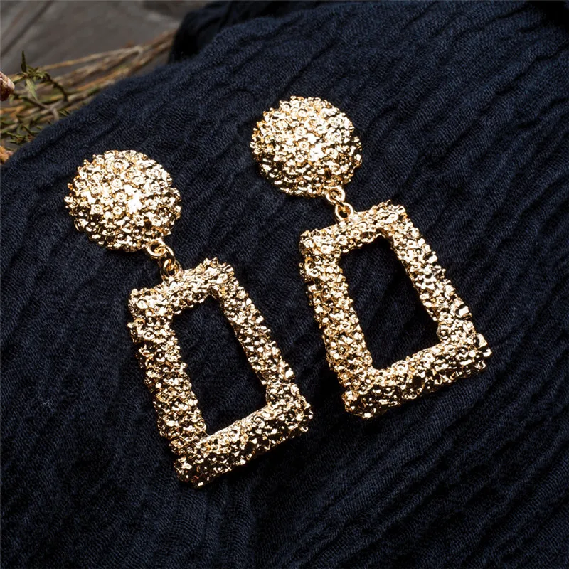 New Punk Heavy Metal Indian Gold Silver Dangle Drop Earring ZA