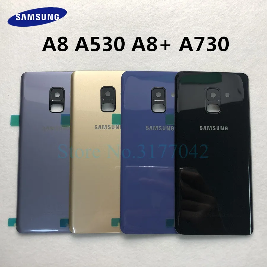 A8 задняя Стекло для Samsung Galaxy A8 Plus A8+ A730 A730F A8 A530 A530F Батарея на домашнию дверь Корпус