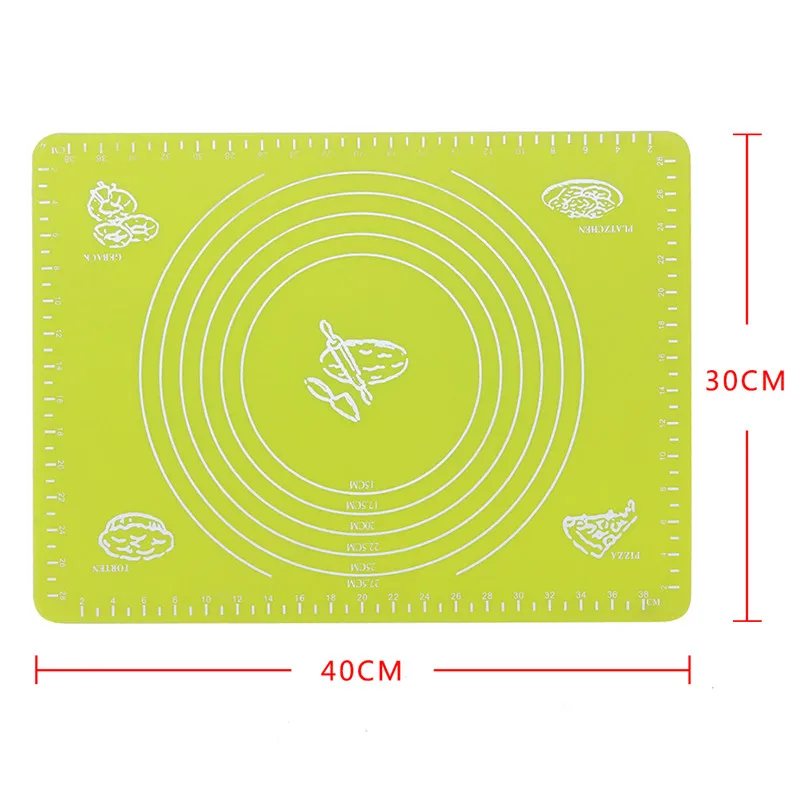 Силиконовые коврики для выпечки инструменты помадка торт тесто для пиццы антипригарный производитель держатель рулонные Кондитерские доски коврик для резки кухонные гаджеты - Цвет: Green