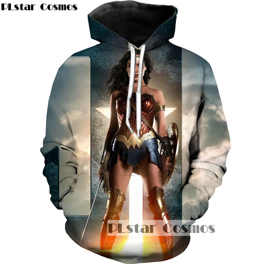  PLstar Cosmos Creative 3D Superhero Printed Hoodie Wonder Woman Print Hoodies Women Princess spring