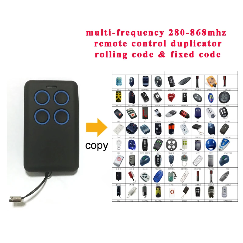 

Free Shipping Replace APERIO APERTO APRIMATIC ATA TAU Multi Frequency Remote Control Duplicator 280- 868MHz Self learing