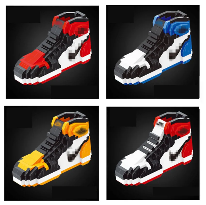 

4pcs/lot Balody Cute sport shoes Building Blocks Nano Diamond bricks jordan basketball shoes Model educational toys kids gifts