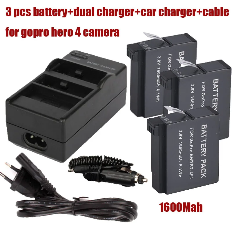 Battery Charger GoPro HERO4 Black Edition Rechargeable Battery Electric
