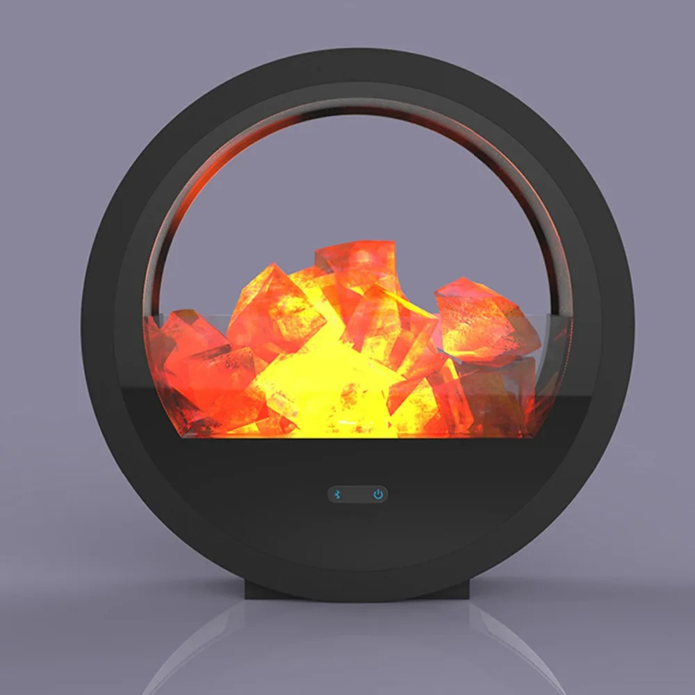 

Home Office Decor Relaxing Negative Ion Himalayan Salt Lamp with Dimmer Bluetooth Speaker