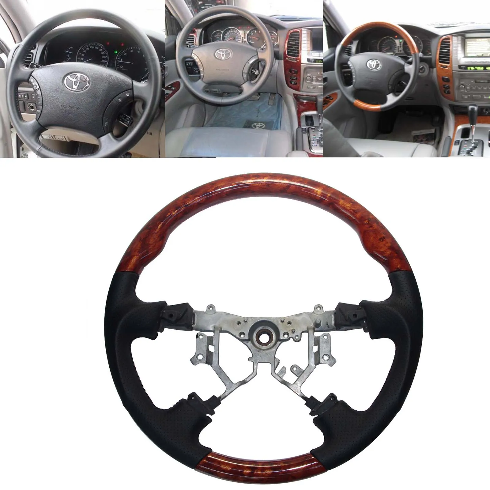 Деревянное рулевое колесо из кожи для Toyota модель 2003 2009 4Runner Sequoia Sienna Tundra Camry Previa Tacoma
