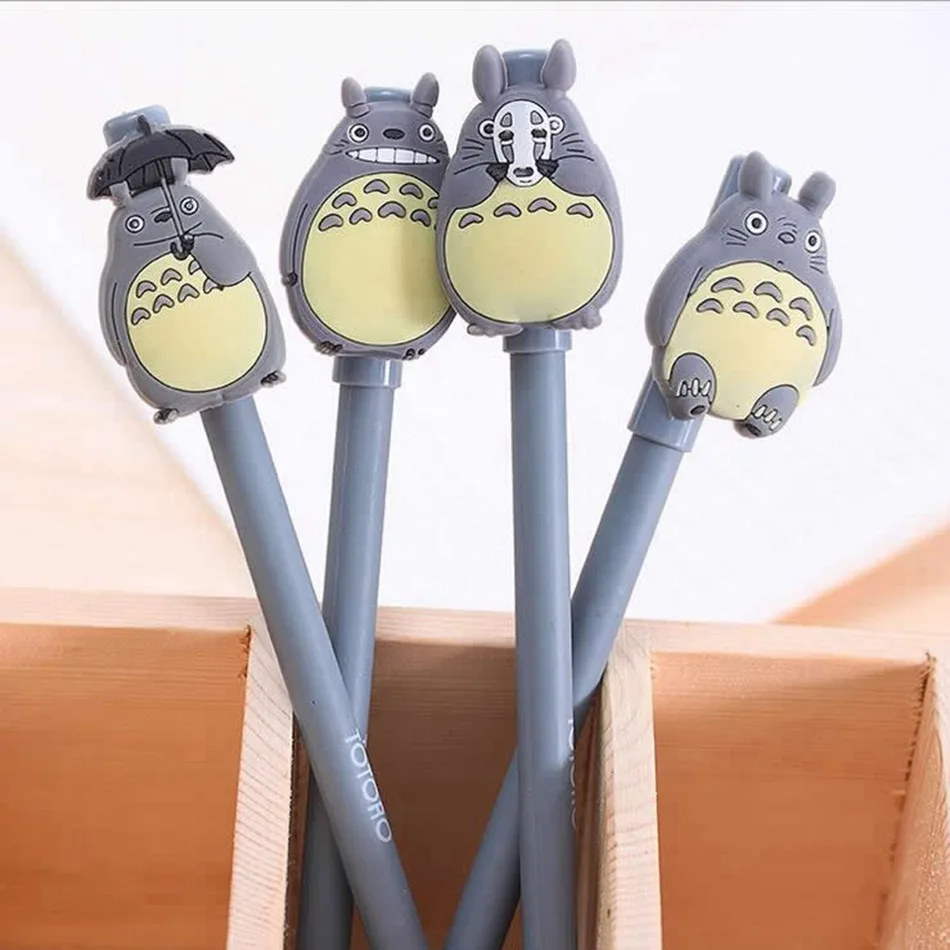 

4 pcs 0.38MM Gel Pen Kawaii Cartoon Totoro Stationery Office Learning Cute Unisex Pen Gift For Kids Writing Supplies