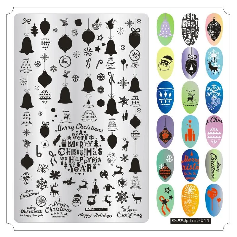 Наклейки для ногтей на Хэллоуин, штампы для ногтей, Лаки, изображения для дизайна ногтей, 9,5*14,5 см, штамп Konad, штампы маникюрные, шаблон - Цвет: zjoyplus11