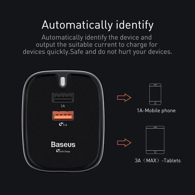 Baseus سريعة تهمة 3.0 شاحن يو اس بي السفر العالمي سريع شحن جدار شاحن الهاتف المحمول محول ل سامسونج Xiaomi هواوي