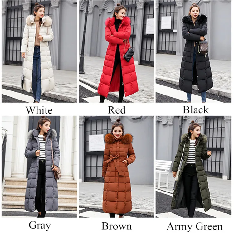 Повседневная женская зимняя куртка X-Long, утолщенный ремень, пальто с капюшоном, парка с мехом, женские куртки CRRIFLZ, новая зимняя коллекция