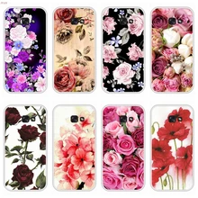 Phone Case For Samsung Galaxy A5 2017 Soft Silicone TPU Floral Flower Painted Coque For Samsung Galaxy A 5 2017 Case Cover