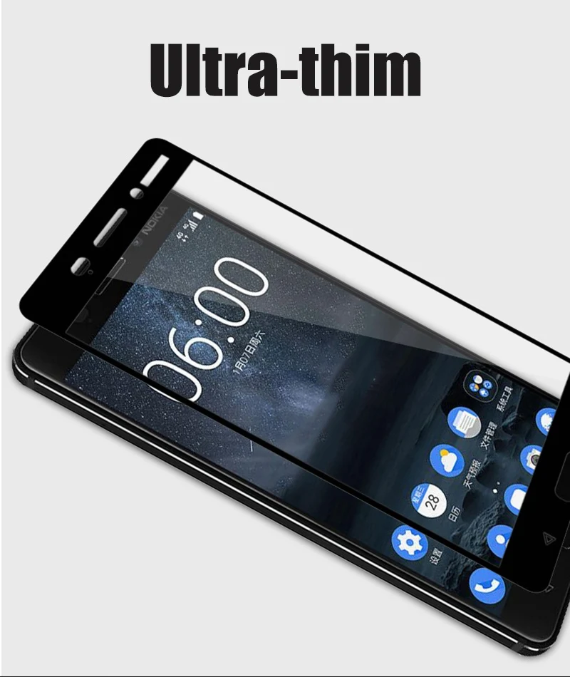 Hisomone 9H Tempered Glass For Nokia 6 2017 5 3 8 7 Screen Protector Anti Shatter Glass For Nokia 5 7 8 3 6 2017 Film