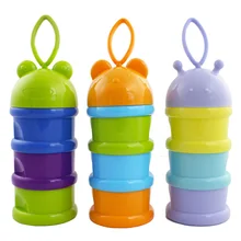 Портативный сухое молоко формула диспенсер Еда контейнер для хранения кормления окно для маленьких детей три сетки для Еда коробка для хранения