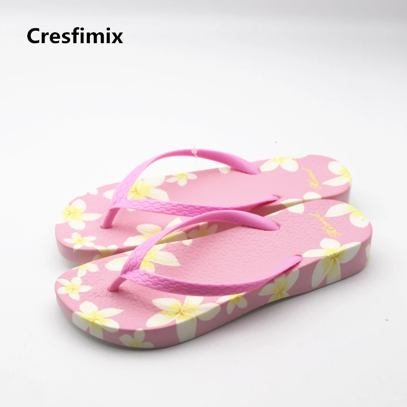 Cresfimix women fashion high quality eva medium heel flip flops lady