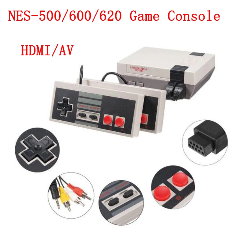 

Handheld Retro Video Game Console 8 Bit NES HDMI AV TV Console Built in 500/620/600 Games Electronics Gaming Player Kids Gift
