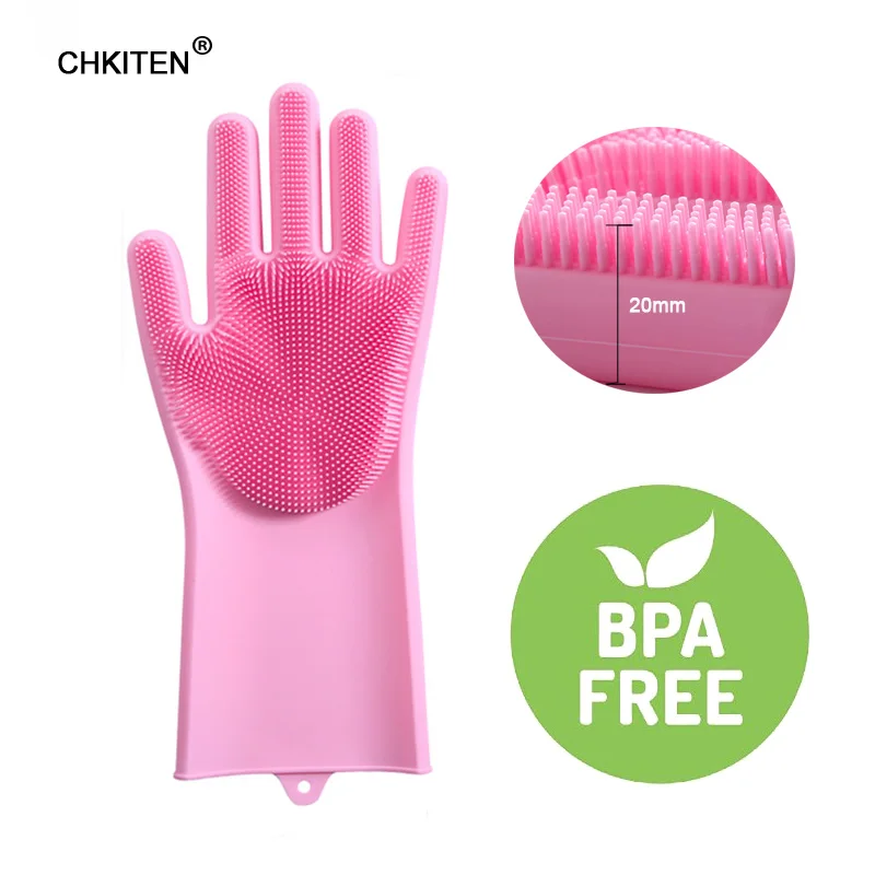 

Kitchen Cleaning Gloves Silicone Dish Washing Gloves Household Brush Dusting Washing-up Work Gloves For Washing Dishes JYST01
