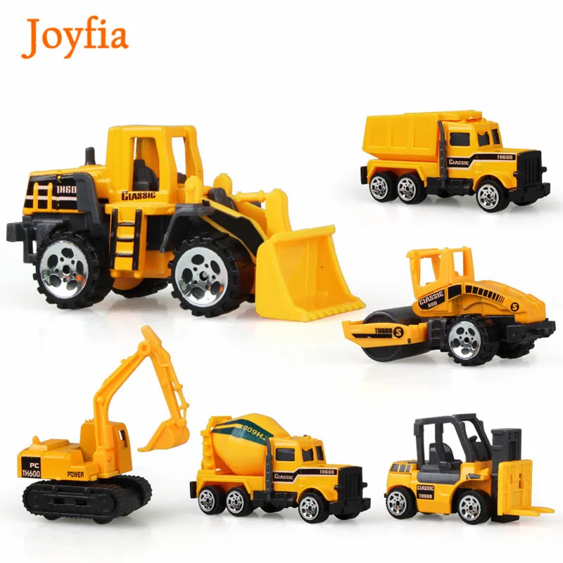 

6Pcs/Set Mini Alloy Engineering Car Model Tractor Toy Dump Truck Excavator Forklift Model Vehicles Educational Toys For Boys >