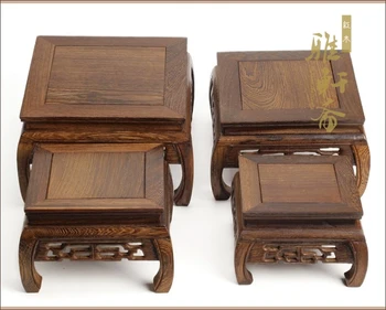 

Zhai Gallery red wood wooden flower vase base Affirmative wings wood Buddha stone base wooden ornaments