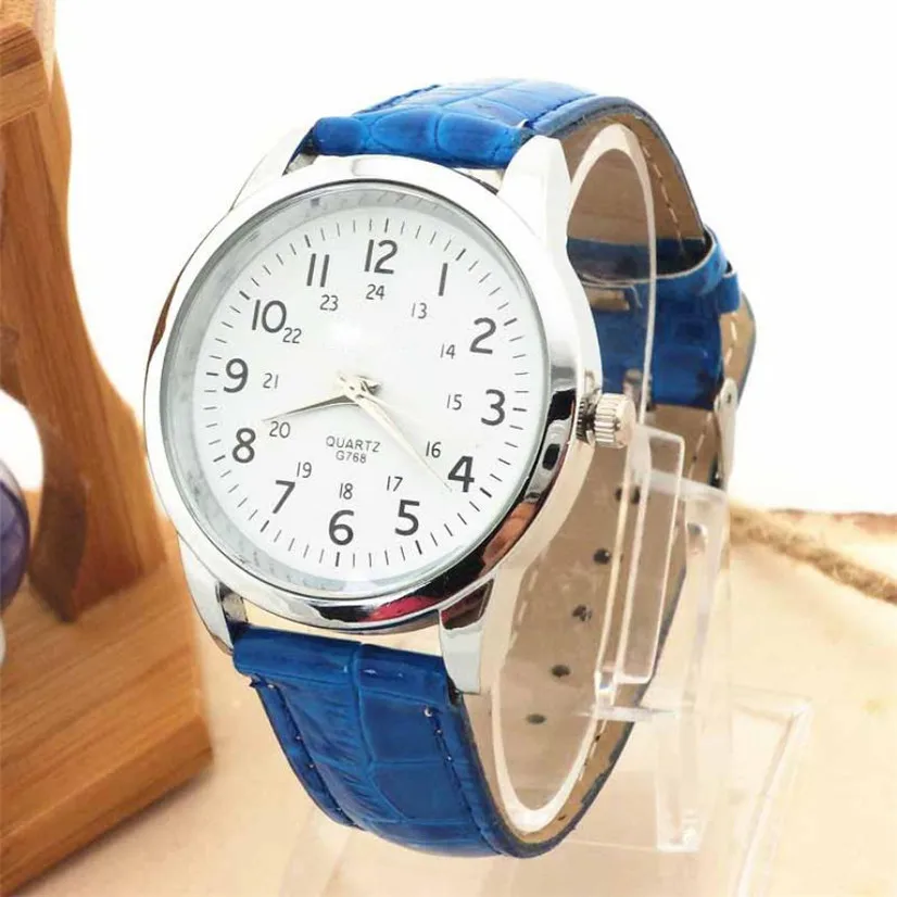 Горячая hothot Для мужчин часы элегантный аналоговый роскошный спортивный из искусственной кожи ремешок кварцевые Для мужчин наручные часы