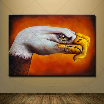 

Unframed Canvas Painting Eagles Motorcycle Cartoon Poster Large Picture 100% Handmade Oil Painting For Home Wall Decor