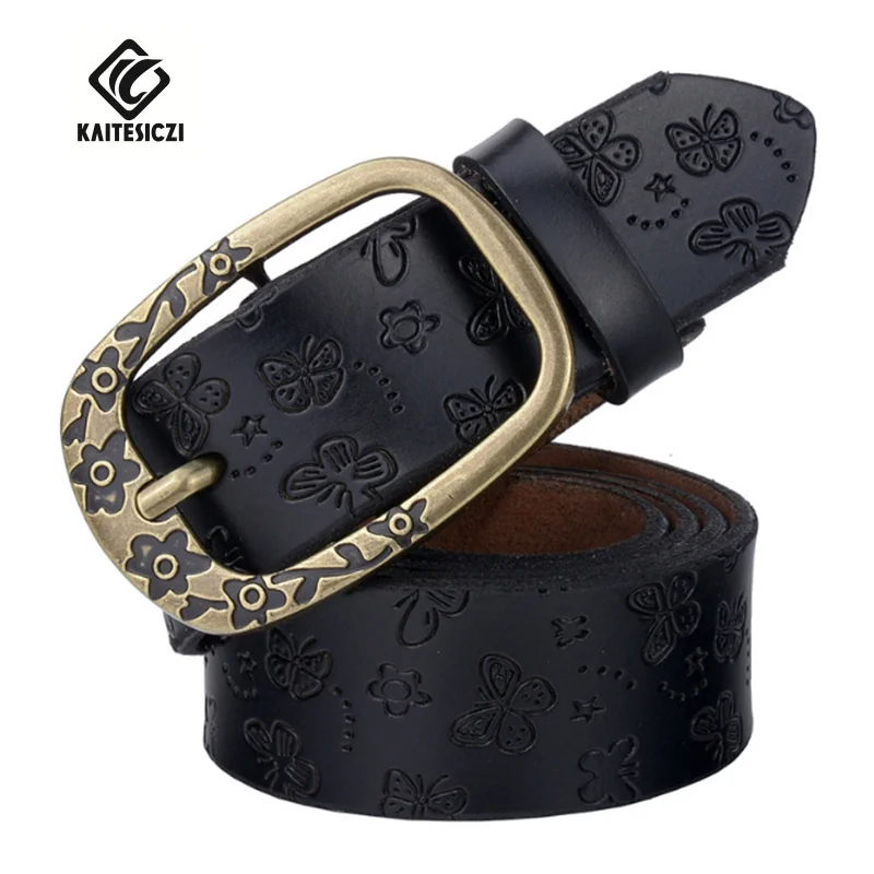 KAITESICZI fashion ladies belt pure cowhide trend female models retro