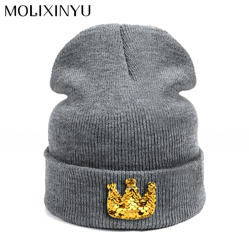 

MOLIXINYU 2019 Fashion DIY Sequin Hat Children Hat For Boys Girls Baby Winter Thick Cute Hat Shipping Gift Paper Clip 2-6Y