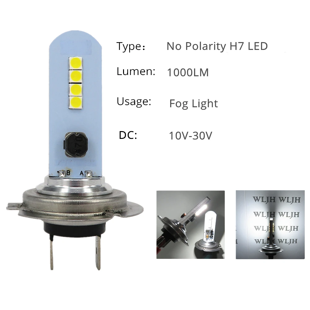 Luzes do Carro Luzes de Nevoeiro Carro-estilo da Lâmpada para Chevrolet Luz do Dia Wljh 1000lm Lâmpada Branco Carro Drl Kit Honda Ford Kia 2 Pçs h7 Led 6 carro 1000lm lâmpada led branco luzes de