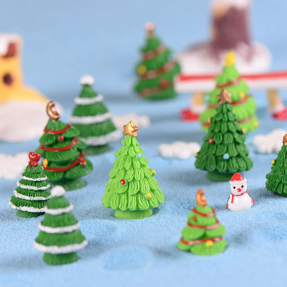 Рождественская елка миниатюрное украшение пейзаж Рождественская елка декоративные изделия из полимера сад песок ремесла для DIY Симпатичные украшения для дома