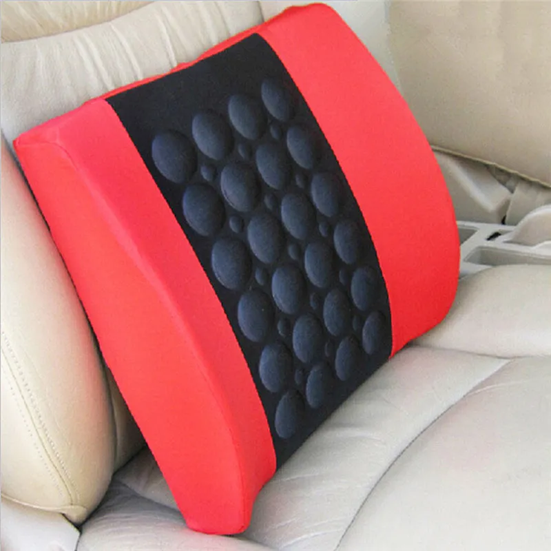 Автомобильная электрическая подушка для сиденья авто электрическая Массажная подушка для опоры поясницы Вибрация забота о здоровье поясничная Подушка снимает усталость - Название цвета: Черный