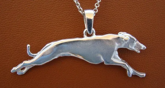 

1pcs Large Greyhound Necklace Running Study Pendant Necklace Women Silver Long Necklace Greyhound riipus kaulakoru