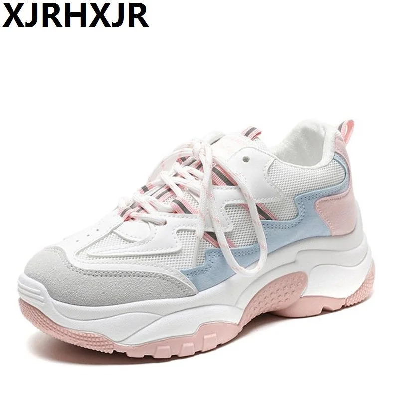 

XJRHXJR 2019 Spring Autumn Fashion Ladies Casual Shoes For Woman Vulcanized Shoes Breathable Wild Platform Women Shoes Sneakers