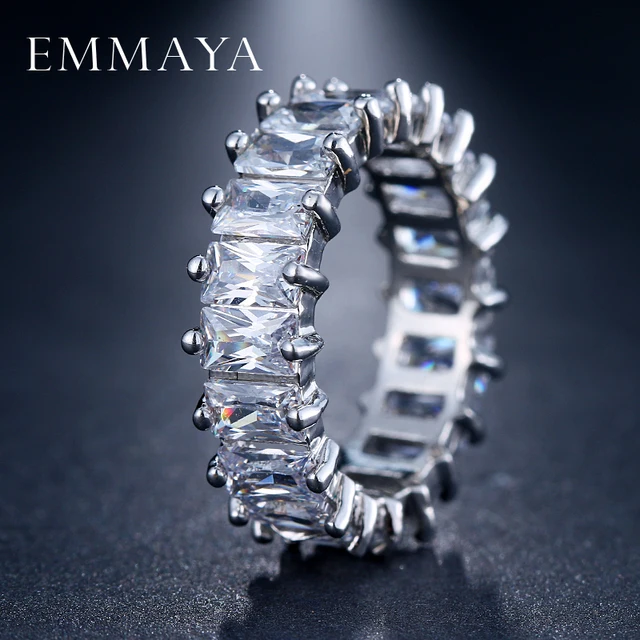 EMMAYA Silver Color Unique Design CZ Ring Paved Austrian Zircon Fashion Women Ring Jewelry 1